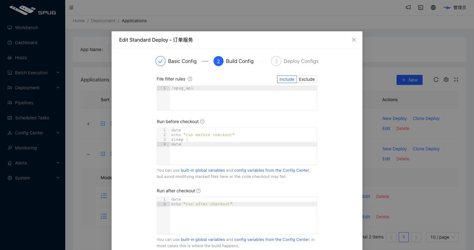 Build settings