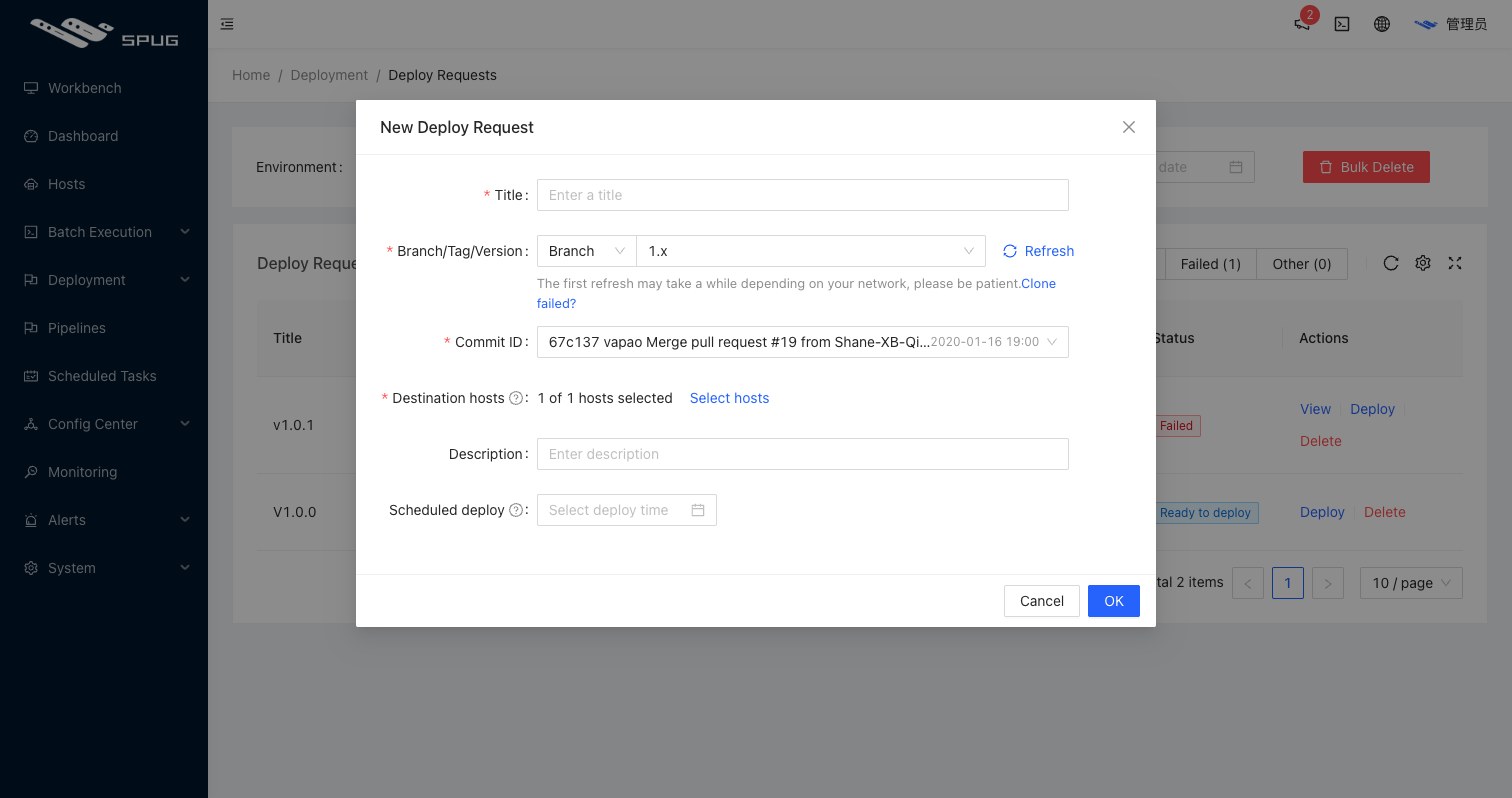 New deploy request