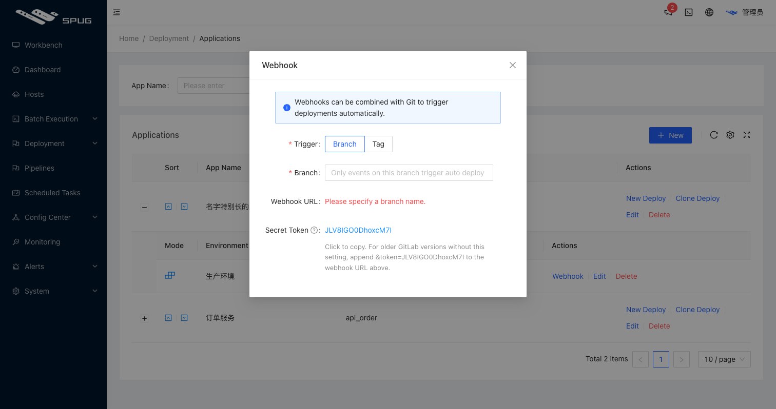 Webhook settings