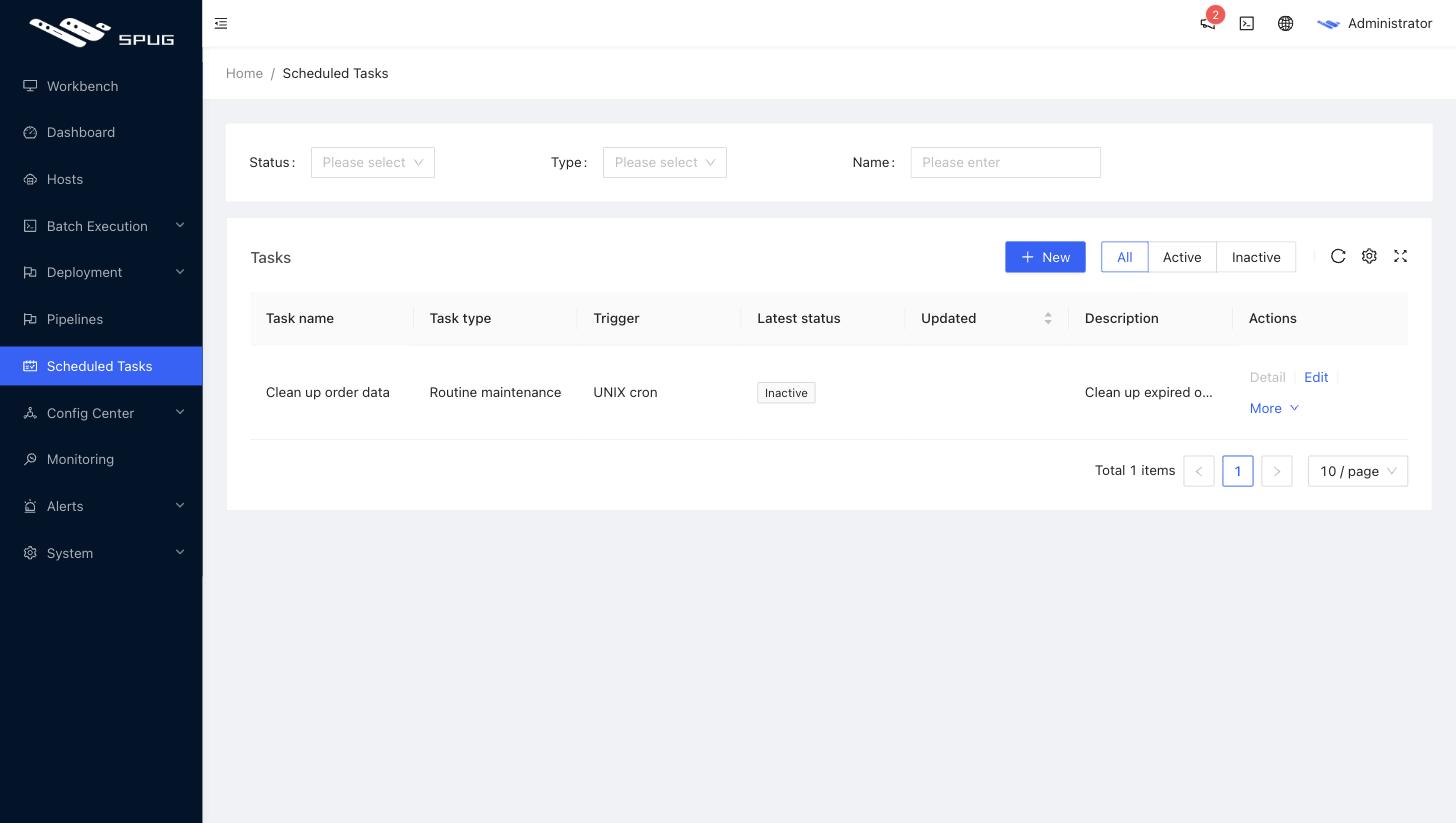 Scheduled tasks